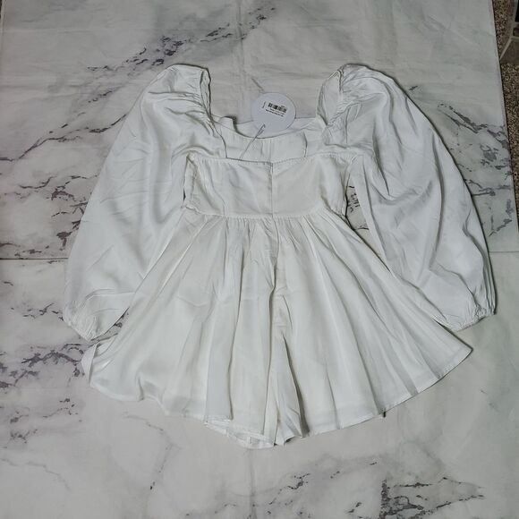 Princess Polly Lillie White Long Sleeve Romper - Picture 4 of 4